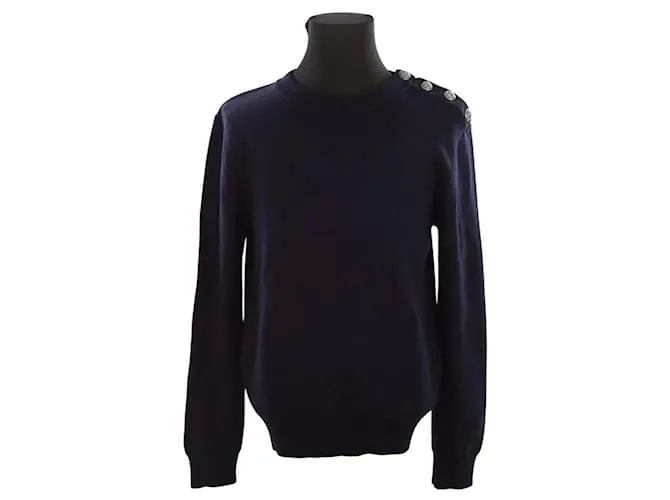 Balmain Maglione di lana blu