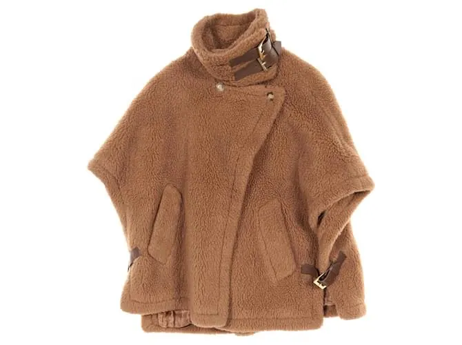 Poncho in cammello Teddy Bear di Max Mara Marrone