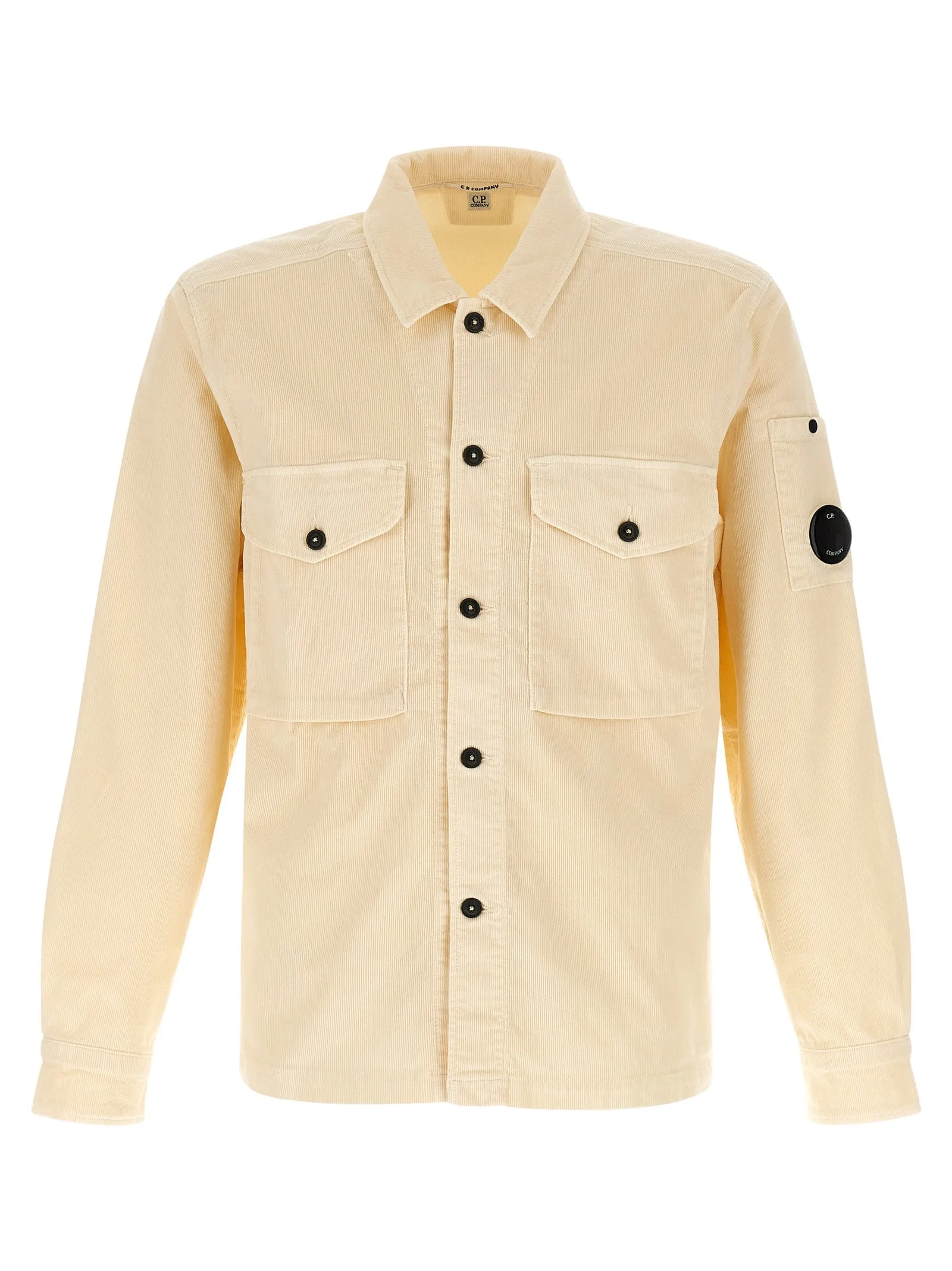 Ribbed Velvet Overshirt Camicie Beige
