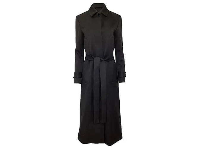 Cappotto lungo con cintura Proenza Schouler in lana nera Nero