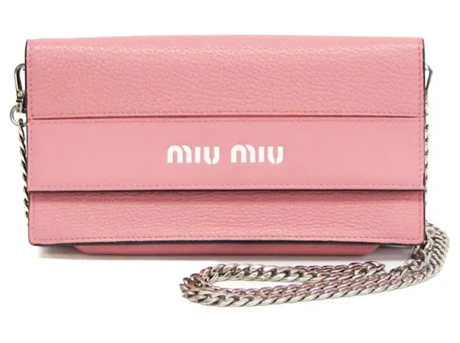 Pochette a spalla con catena Miu Miu Rosa