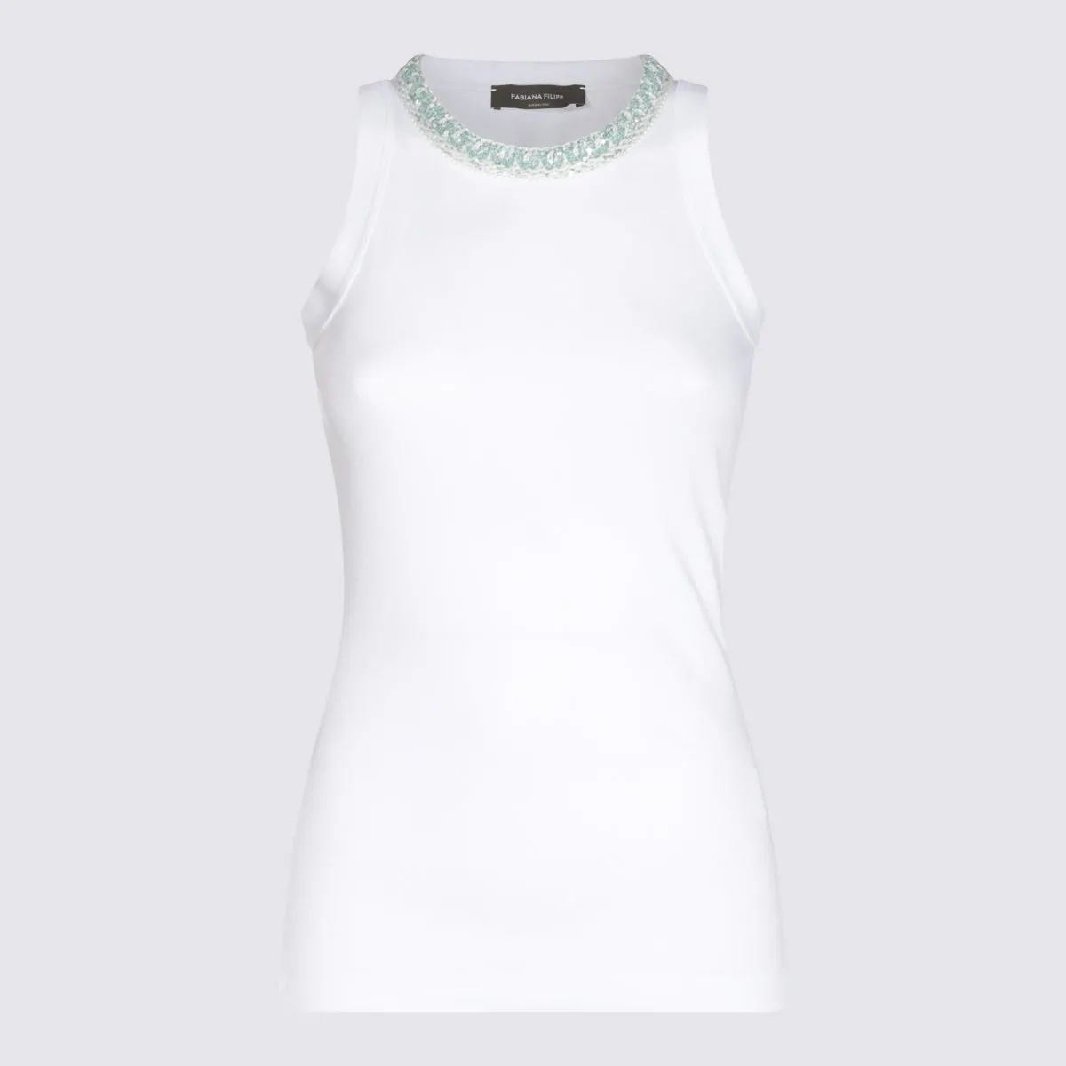 Top Bianco Ottico/Verde Acqua