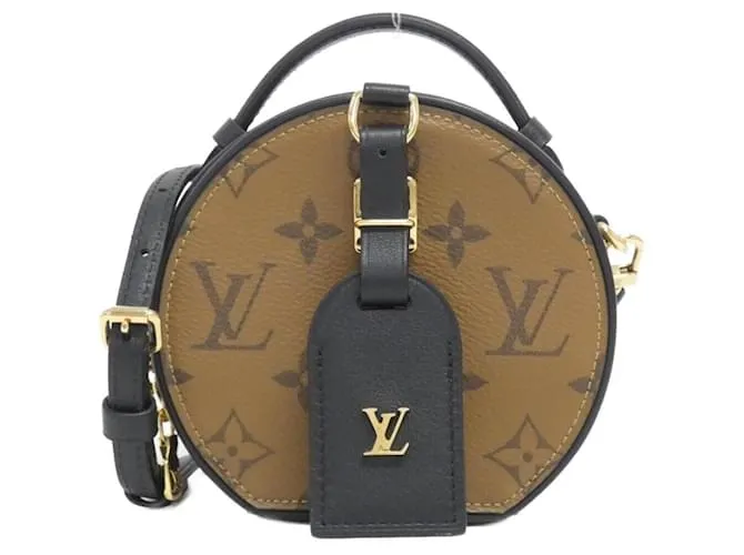 Borsa a Spalla Mini Boite Chapeau Monogramma Reverse Louis Vuitton Marrone
