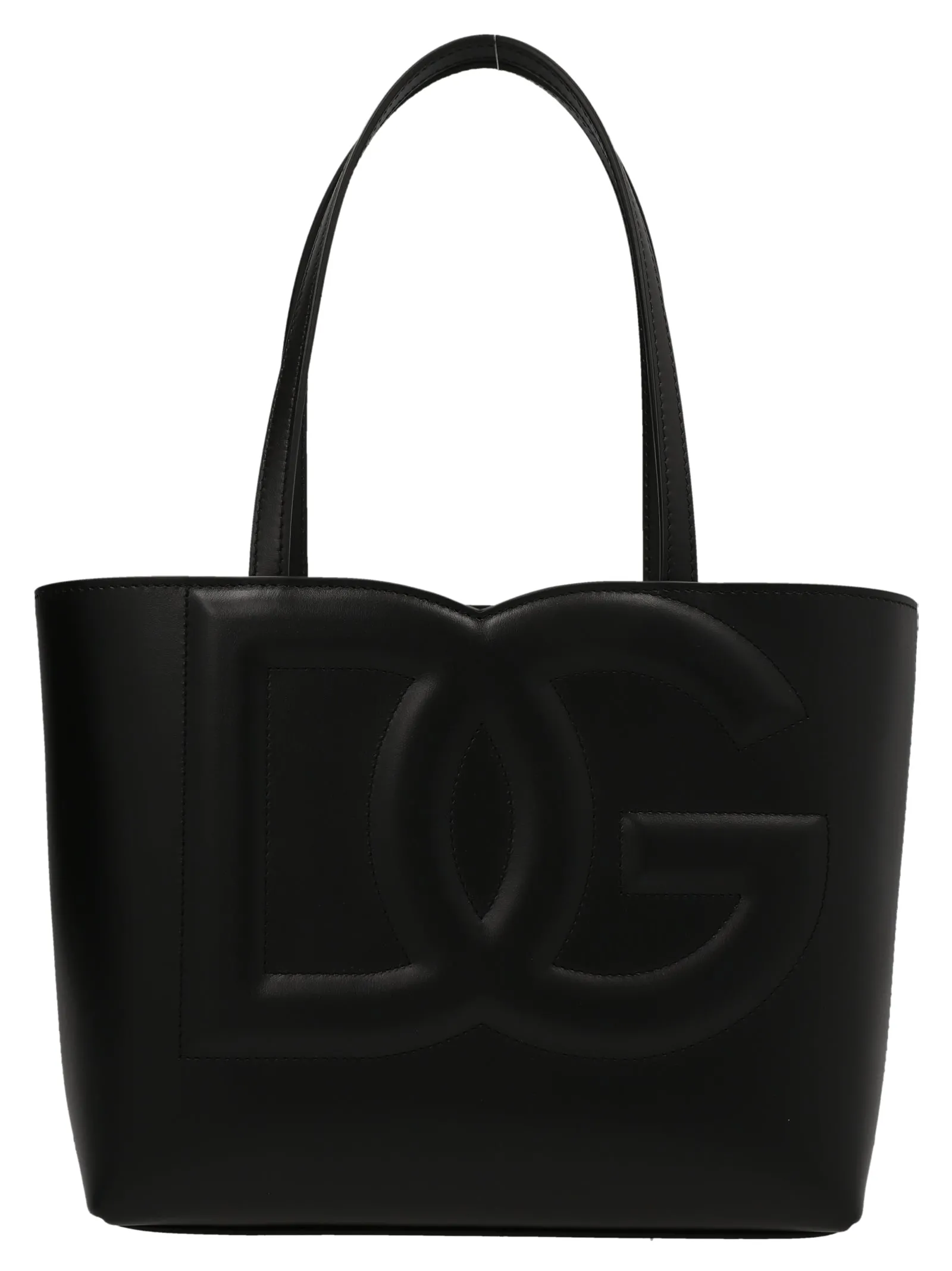 Small Logo Shopping Bag Tote Nero