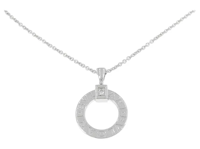 Bulgari Collana Pendente in Diamante in Oro Bianco Bvlgari D'oro