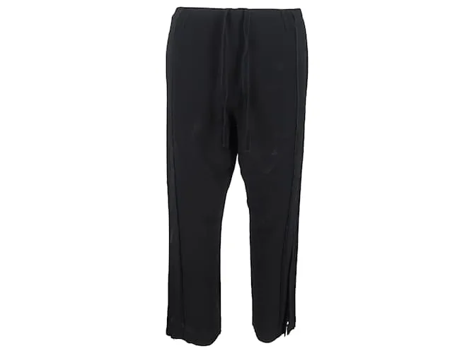 Pantaloni larghi con coulisse Ann Demeulemeester in lana nera Nero