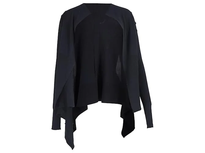 Cardigan aperto Rick Owens in lana nera Nero