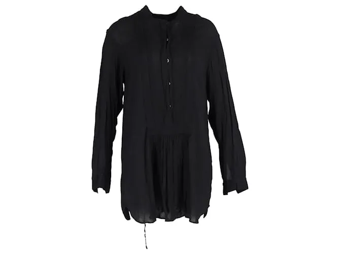 Camicia plissettata con bottoni Ann Demeulemeester in cotone nero