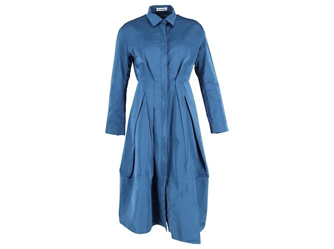 Camicia abito Jil Sander in cotone blu