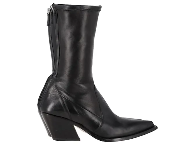 Stivali a metà polpaccio con tacco inclinato Givenchy in pelle nera Nero