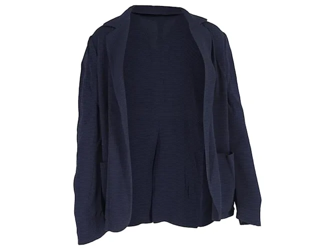 Blazer a righe aperto Marni in viscosa blu