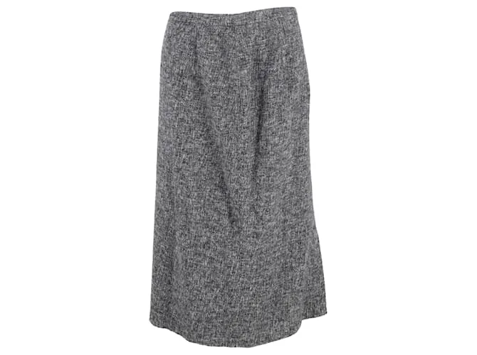 Gonna midi A-line Max Mara in lana grigia Grigio