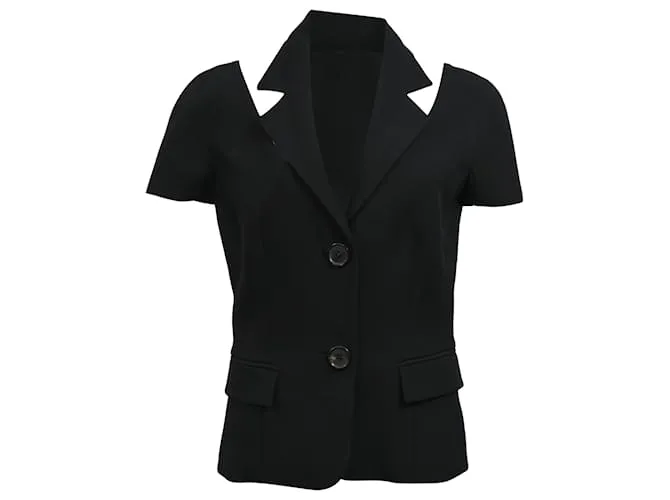 Blusa con ritagli Michael Kors in lana nera Nero