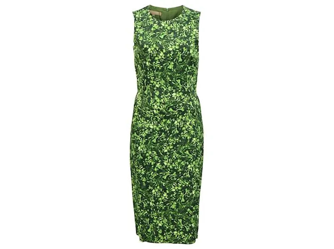 Abito a tubino stampato Michael Kors in cotone verde