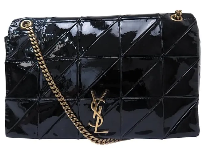 BORSA A MANO SAINT LAURENT JAMIE 527940 PELLE LUCIDA NERA Nero