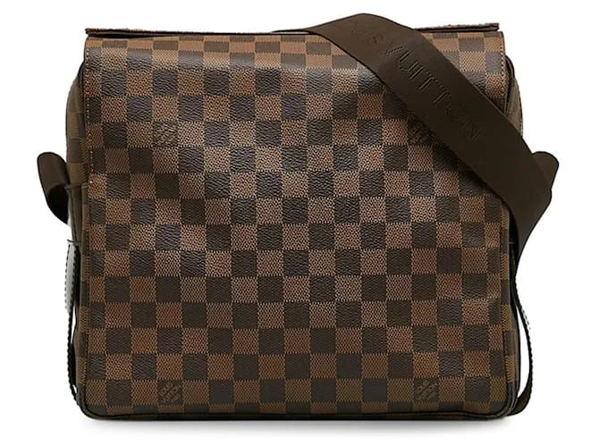 Borsa a Spalla Damier Naviglio di Louis Vuitton Marrone Damier ebene