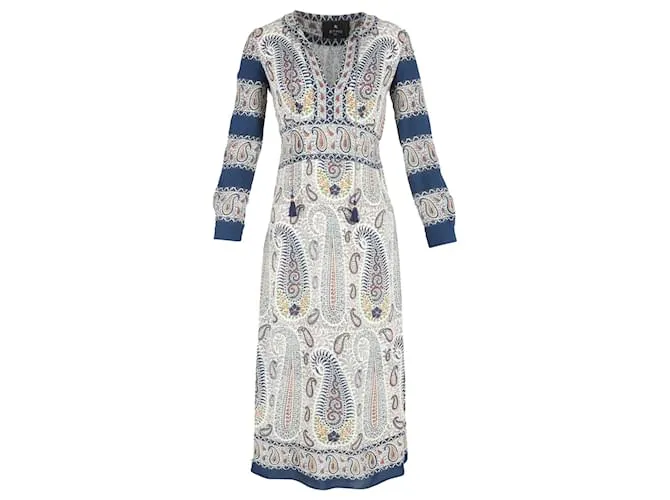 Abito midi in viscosa multicolore con motivo paisley mosaico Etro