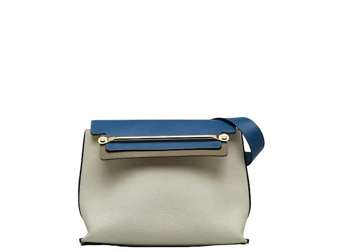 Borsa a spalla bicolore Chloé KU Nero Crudo Blu navy