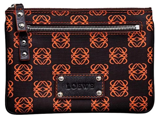 Pochette Anagramma Loewe Nero Arancione