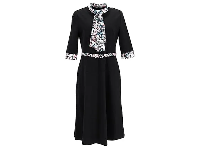 Abito a stampa floreale Erdem Gilliam in viscosa nera Nero