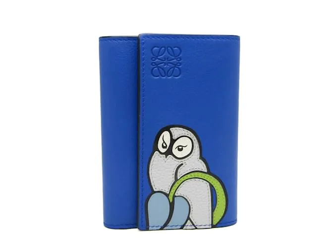 Portafoglio in pelle pieghevole Loewe C643Z41X10 Blu Multicolore