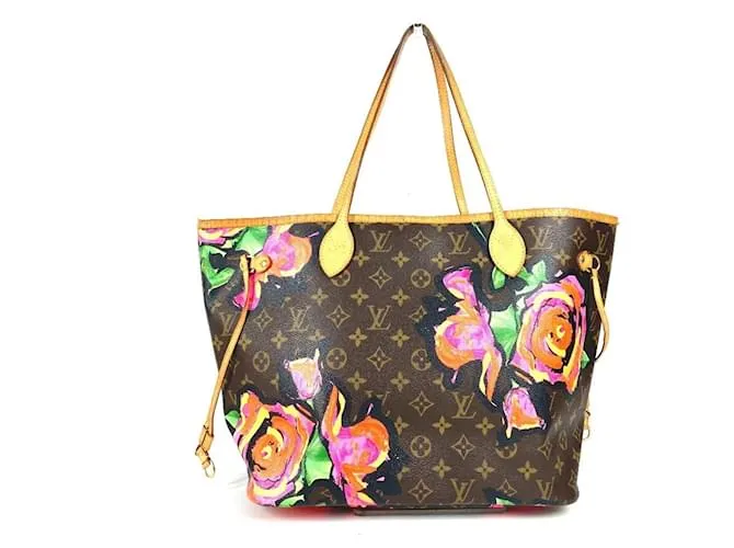 Borsa a Spalla Louis Vuitton Monogram Rose Neverfull MM Marrone Rosa
