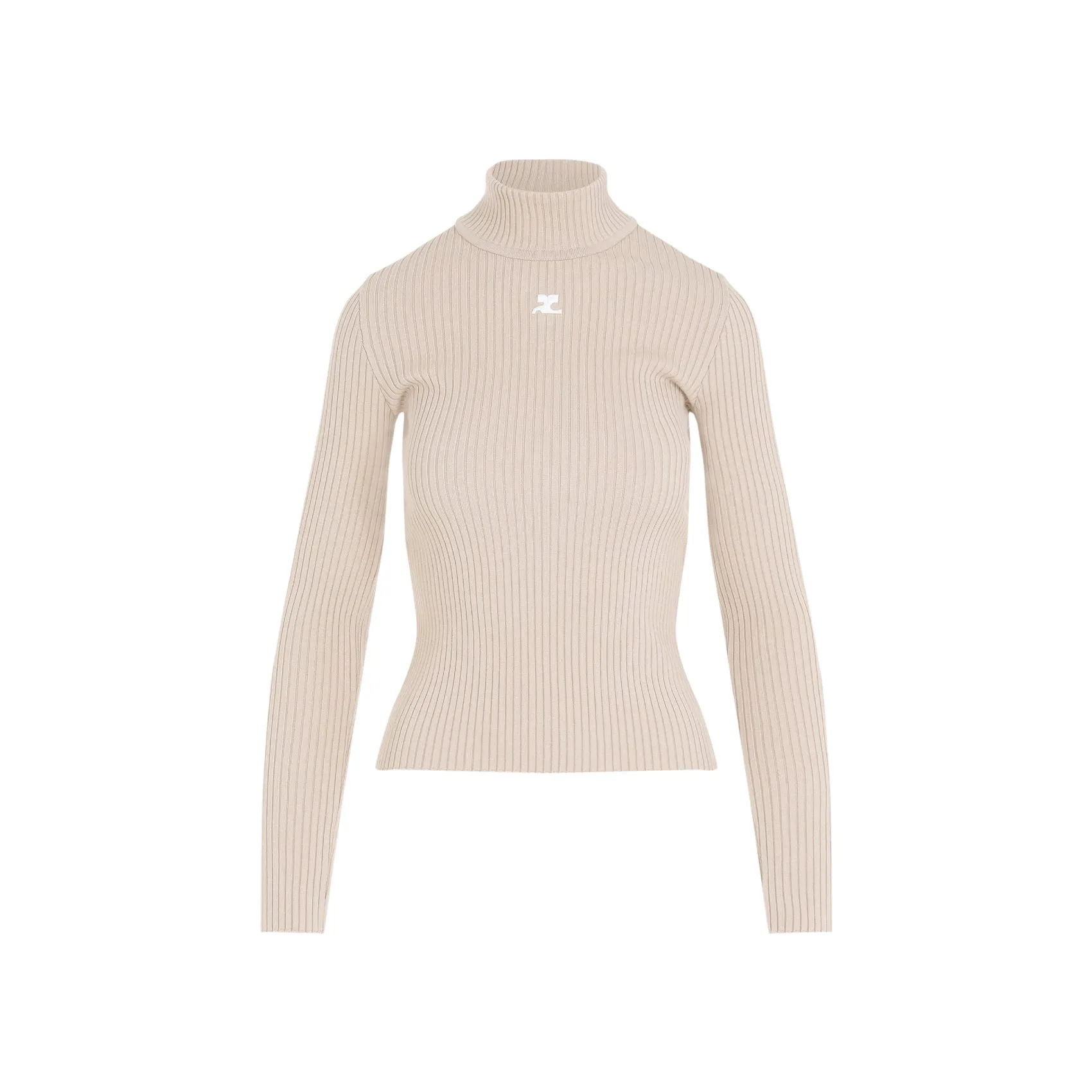 Cappuccino Roll Neck Ribbed Jumper