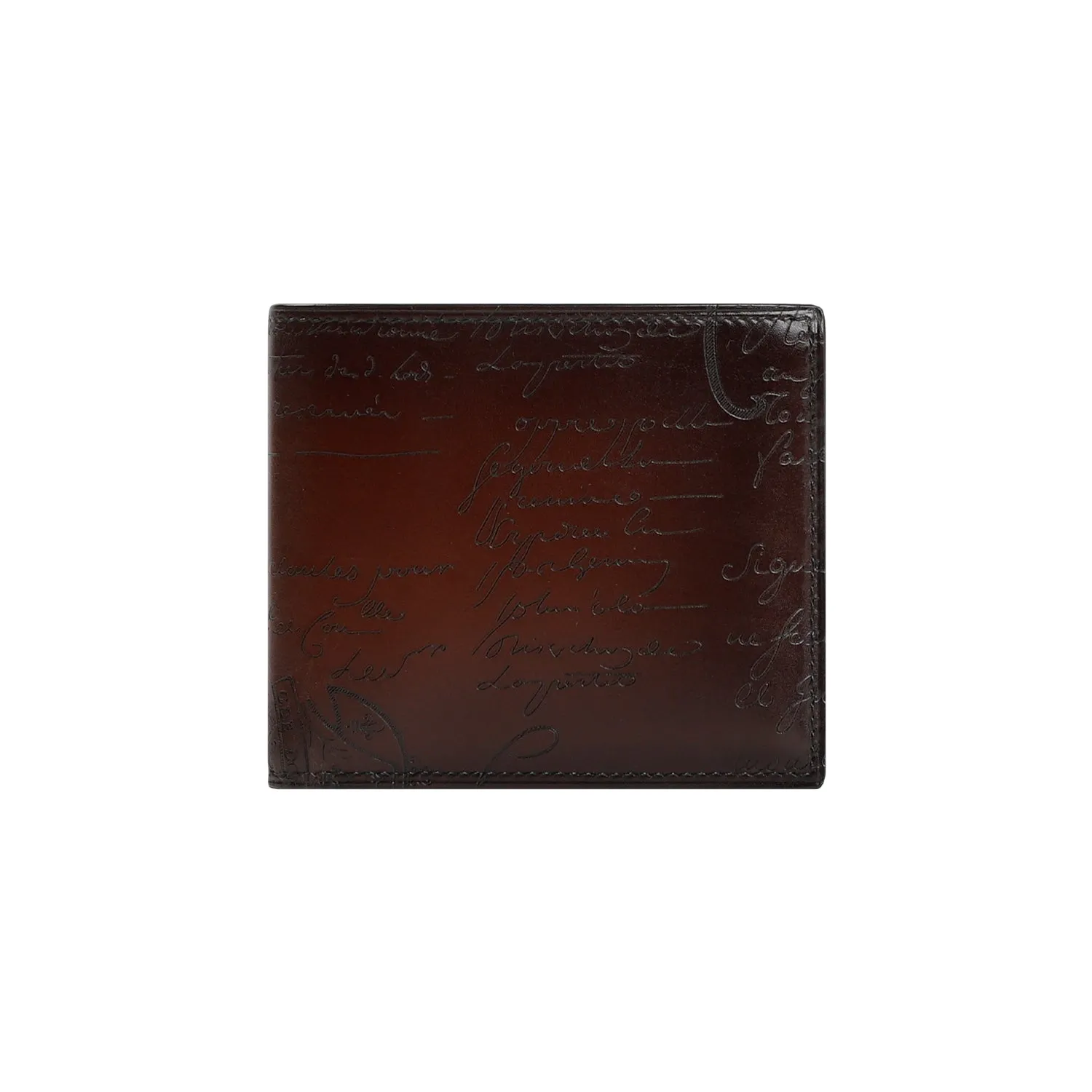 Intense Brown Cocoa Calf Leather Neo Venezia Written Wallet
