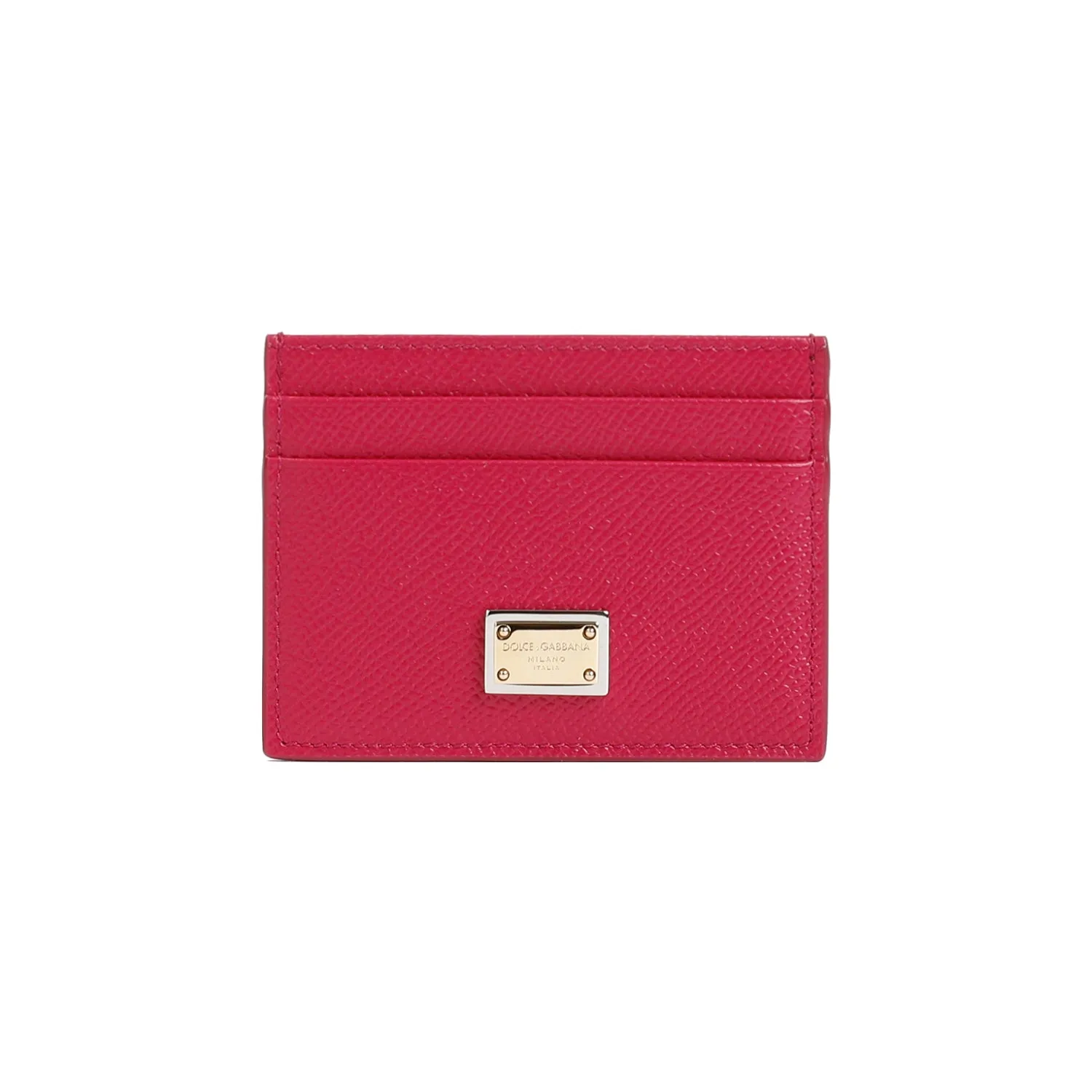 Ciclamino Leather Cardholder With Logo Plaque