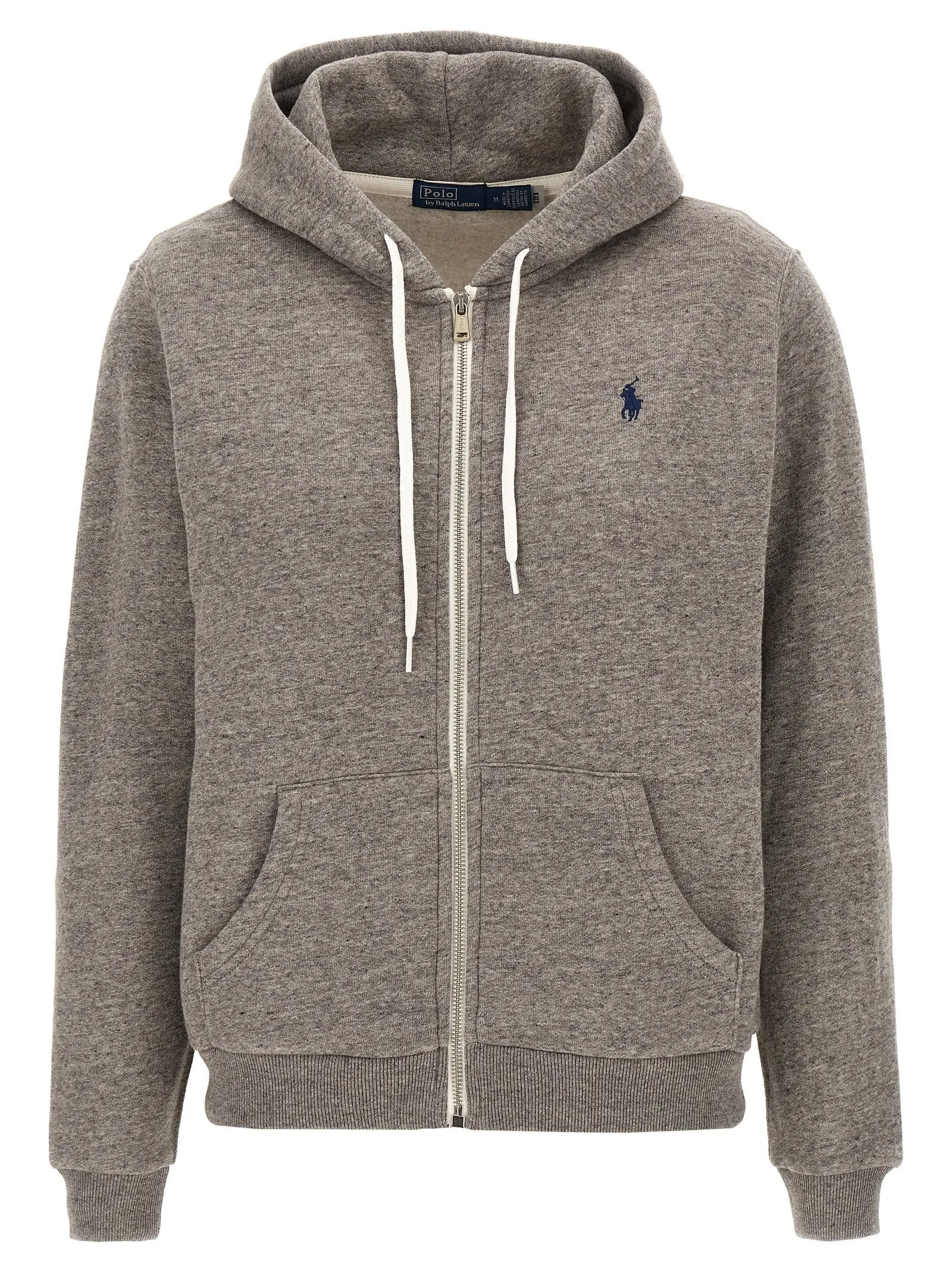 Logo Embroidery Hoodie Felpe Grigio