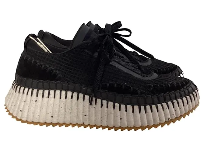 Sneakers in mesh Chloé Nama in poliestere nero