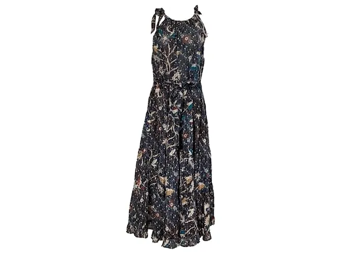 Abito midi con spalline annodate Mariam Floral di Ulla Johnson in cotone multicolore