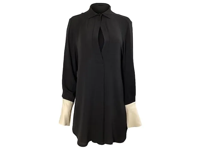 Camicia con bottoni Petar Petrov in seta nera Nero