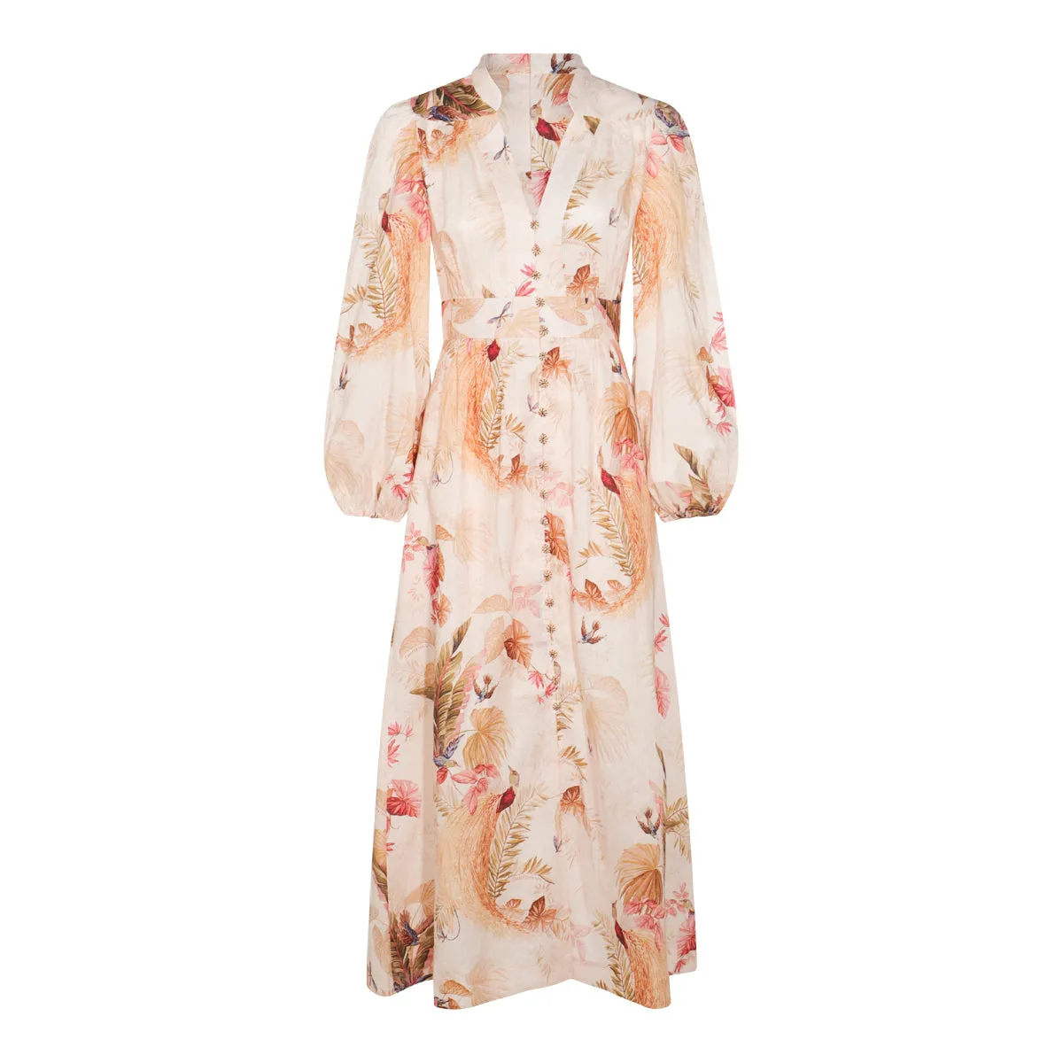 Dresses Cream Palm Floral