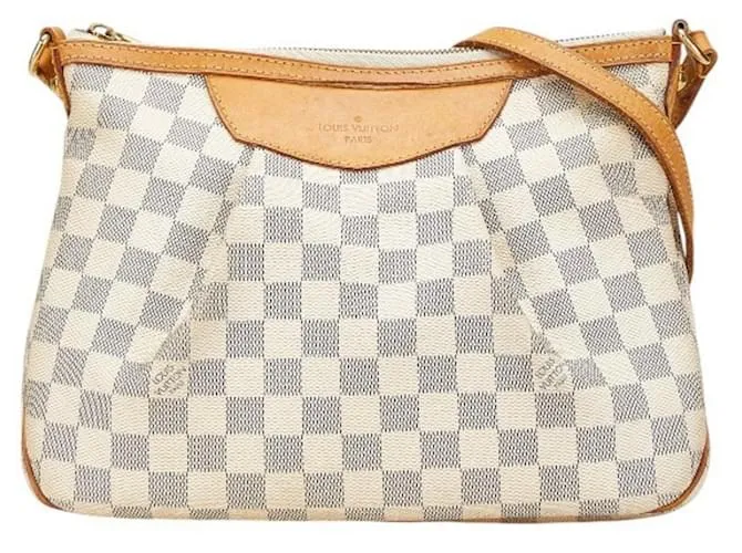 Borsa a Spalla Louis Vuitton Damier Azur Syracuse PM Bianco