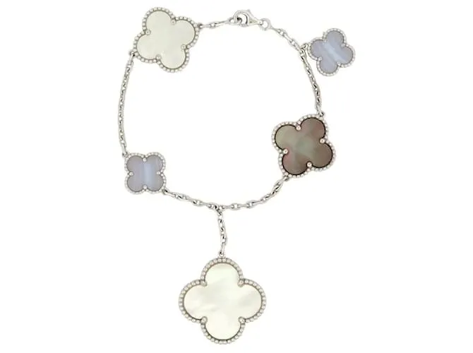 Van Cleef & Arpels NUOVO BRACCIALE VAN CLEEF AND ARPELS MAGIC ALHAMBRA 5 MOTIVI VCARL62400 MADREPERLA Argento