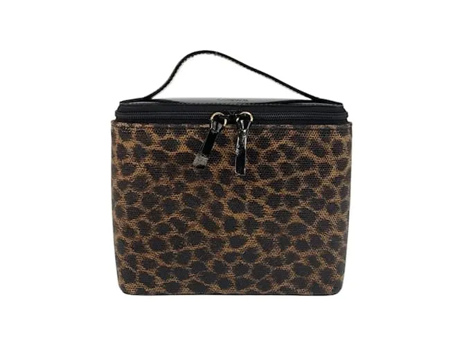 Borsa a mano vintage leopardata Loewe Marrone Nero