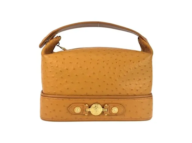 Borsa a mano vintage Versace con motivo in rilievo a forma di sole Giallo