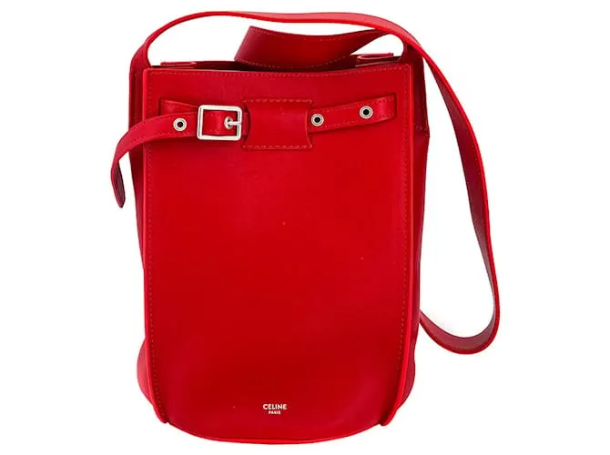 Big Bag Céline Grande borsa a secchiello in pelle rossa Rosso