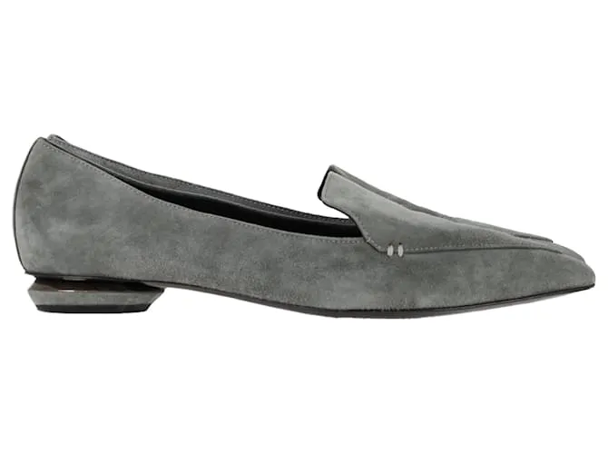 Mocassini Beya di Nicholas Kirkwood in suede grigio