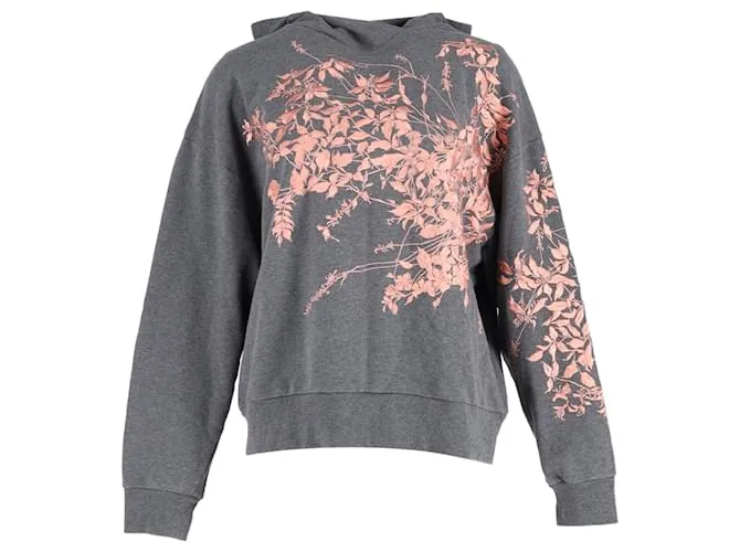 Hoodie in jersey ricamato Harlee di Dries Van Noten in cotone grigio