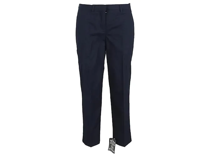 Pantaloni Miu Miu in poliestere blu navy