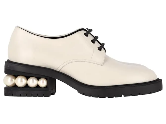 Derbys Casati in pelle bianca di Nicholas Kirkwood Bianco Crudo