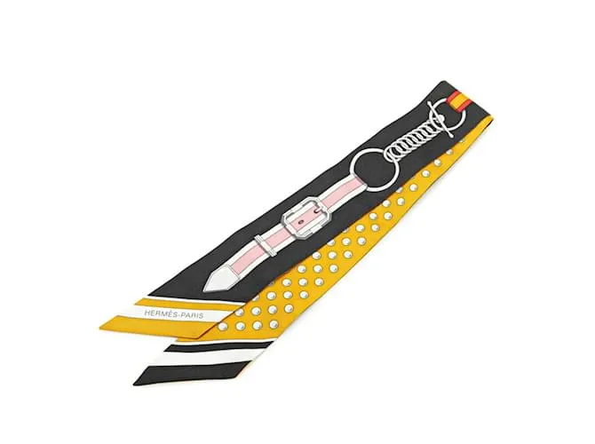 Sciarpa Muffler Hermès Twilly Grand Tralala Nero Multicolore