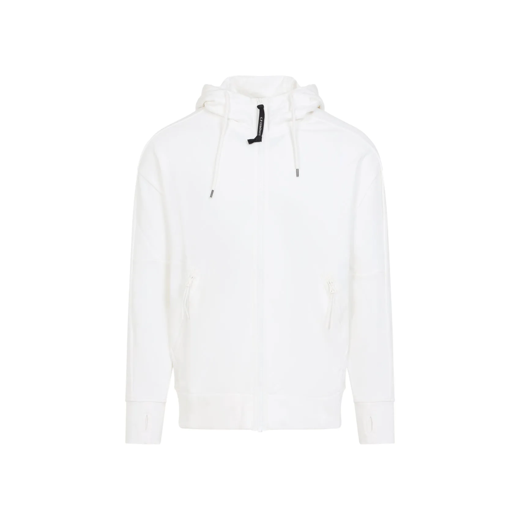 White Open Cotton Hoodie