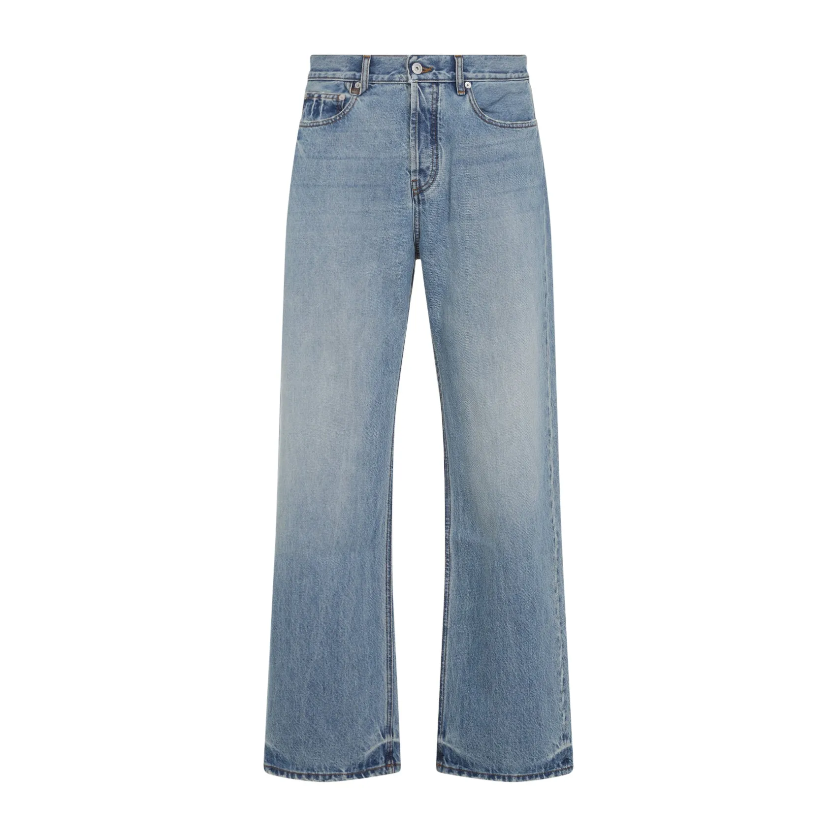 Blue Le De-Nimes Droit Cotton Jeans