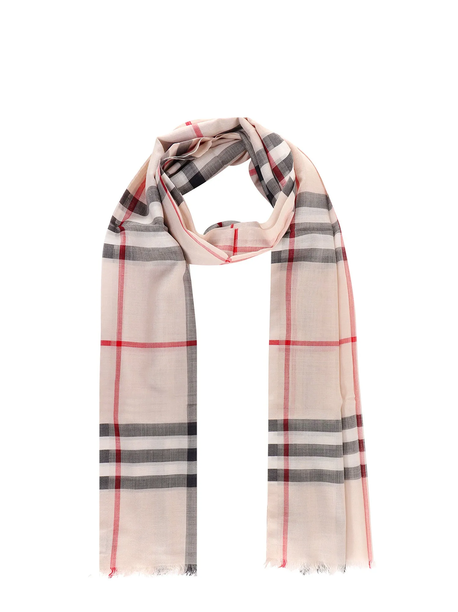 Wool And Silk Scarf With Check Motif