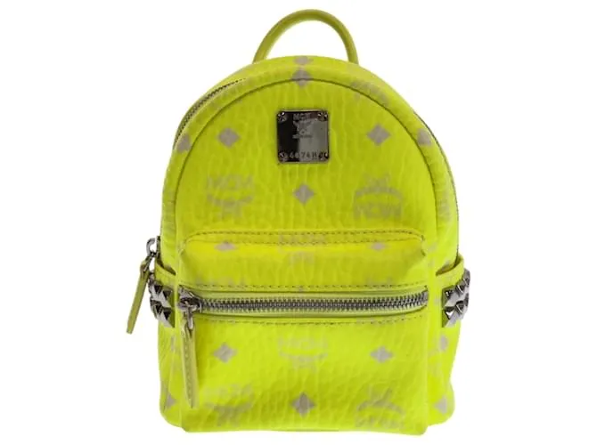 MCM Visesto Zaino in pelle neon giallo