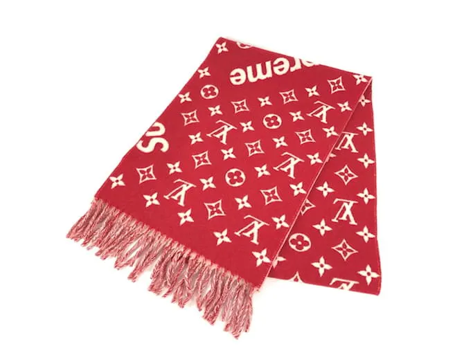 Stola in lana e cashmere rossa Louis Vuitton Rosso