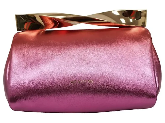 Clutch Mini Twist Aquazzura in pelle rosa Multicolore
